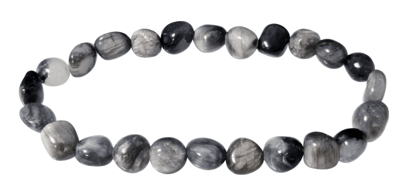 incienso en Pulsera de Turmalina Ojo de Gato Rodados
