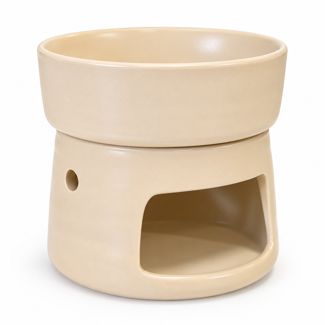 incienso en Quemador de Perfume Beige Claro de Cerámica de 9,3 cm