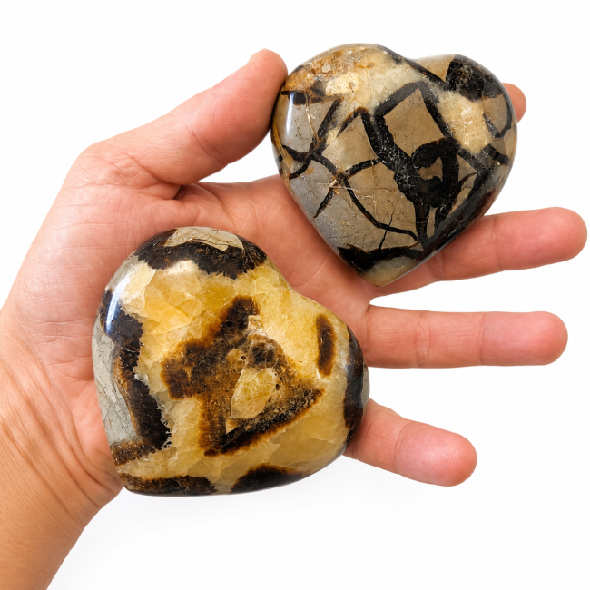 incienso en Lote de 2 corazones de septaria de 569 g
