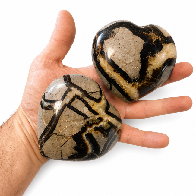 incienso en Juego de 3 corazones de septaria 710g