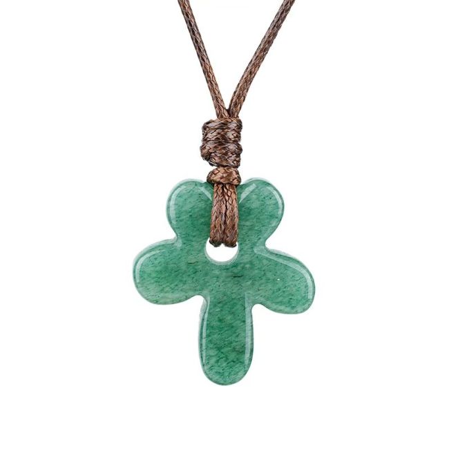 incienso en Collar con flor de aventurina verde