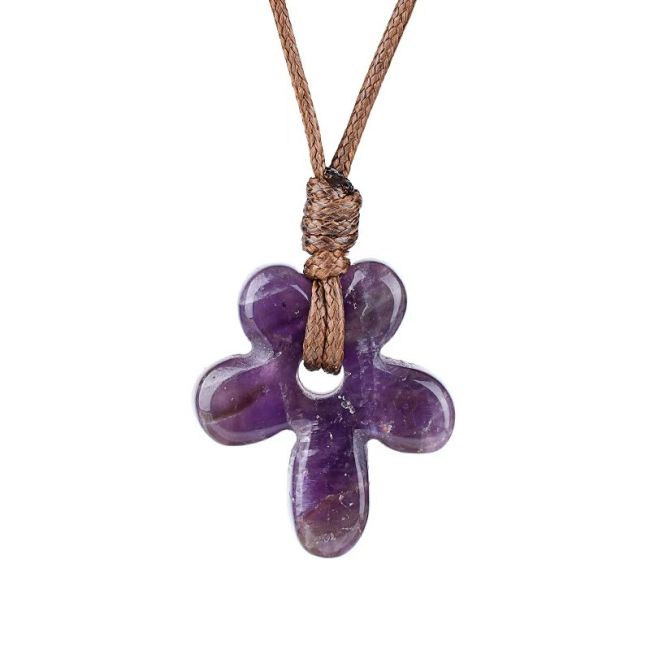 incienso en Collar con flor de amatista