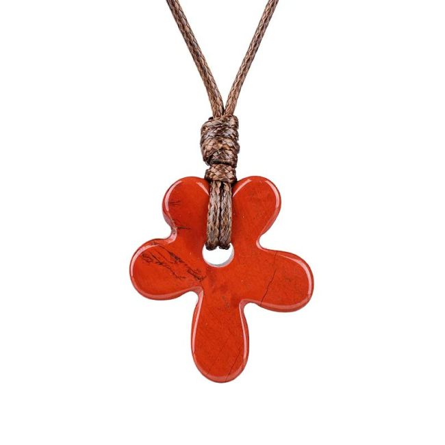 incienso en Collar con flor de jaspe rojo
