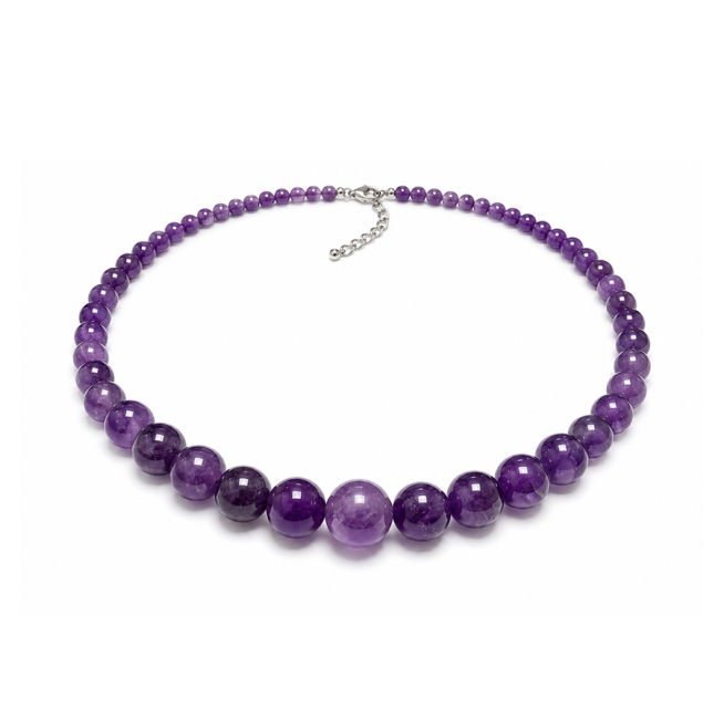 incienso en Collar Degradado de Amatista A+ Perlas 4-12mm 50cm