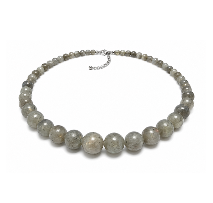 incienso en Collar Degradado de Labradorita AB Perlas 4-12mm 50cm