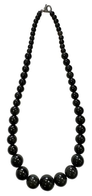 Ojo Celestial Obsidiana A Collar Cuentas Gotas 6-14mm 45cm