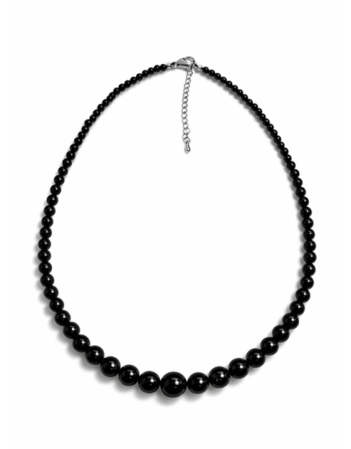 Collar de turmalina negra con cuentas colgantes de 4-12 mm y 50 cm