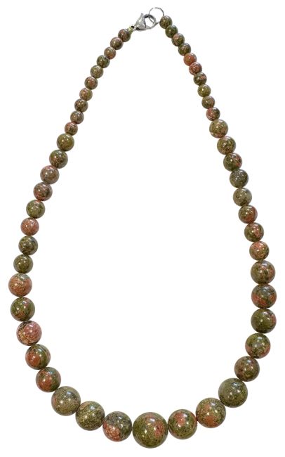 Collar de gota de perlas de unakita A 6-14 mm 45 cm