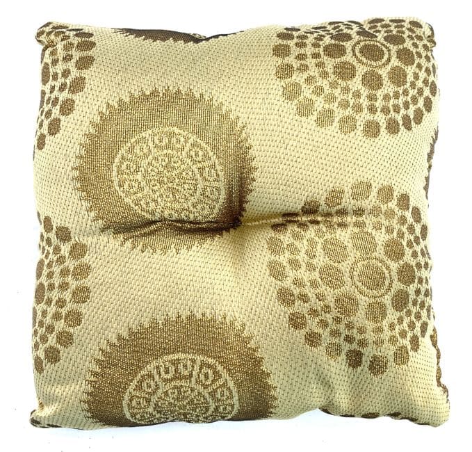 Cojín cuadrado beige para cuenco tibetano 15 cm