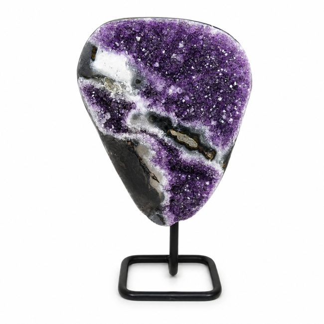 incienso en Geoda de amatista brasileña A sobre una base, 2,3 kg