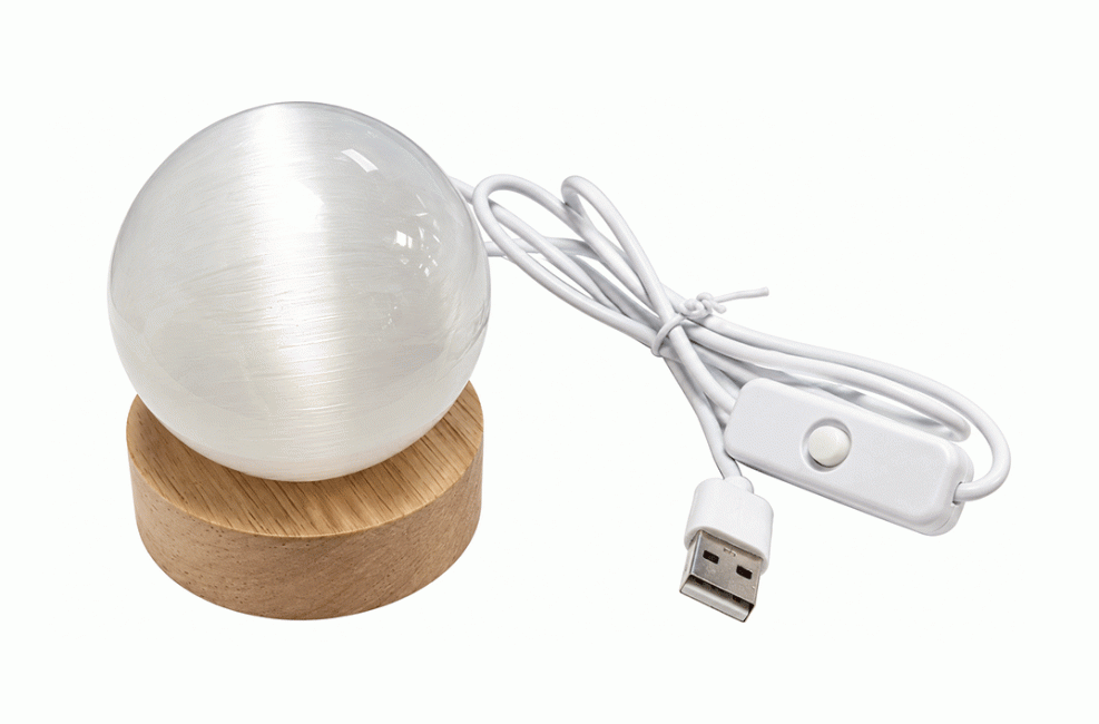 incienso en Lote de 6 Esferas de Selenita de 6 cm con Bases LED Multicolor USB|es