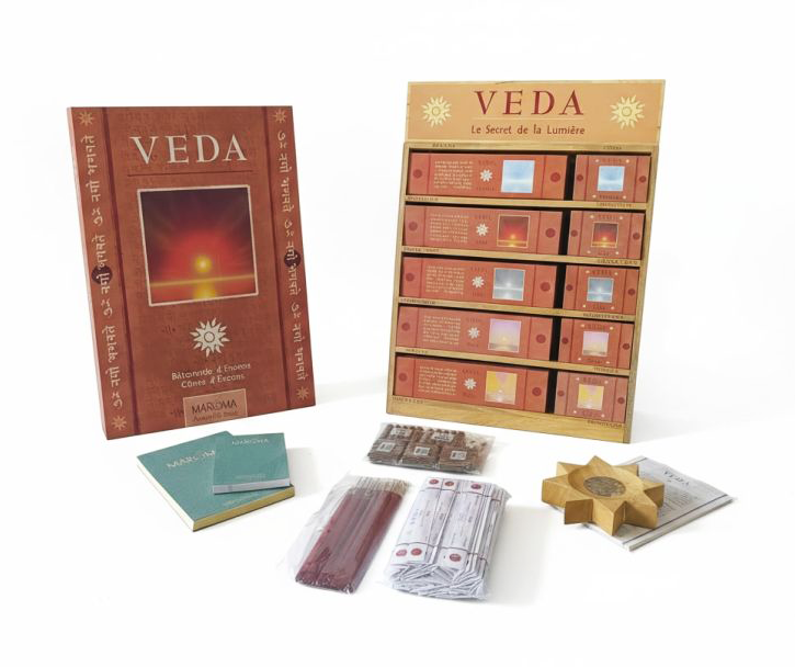 Expositor de Madera Incienso de Auroville Maroma Veda Conos y Varillas