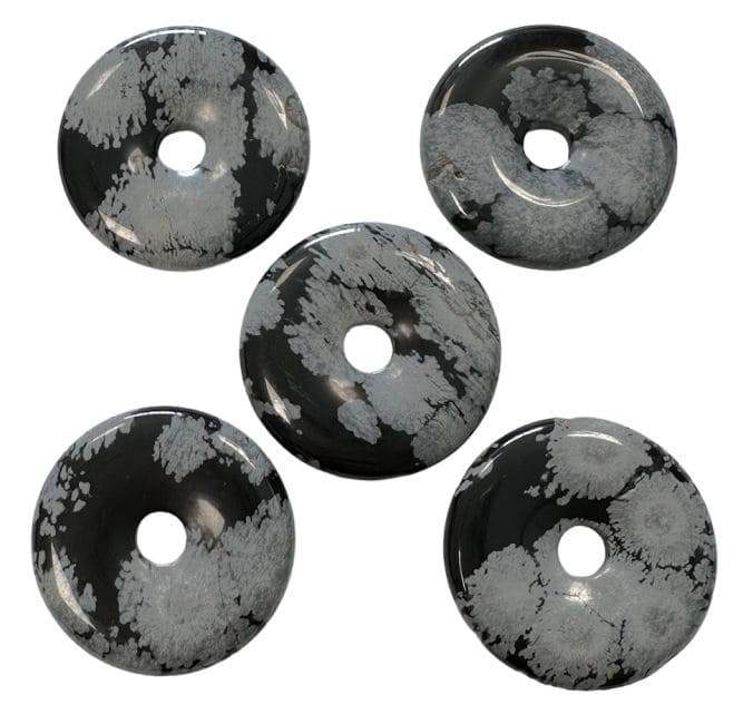 Rosquilla Obsidiana Copo de Nieve 3cm x5