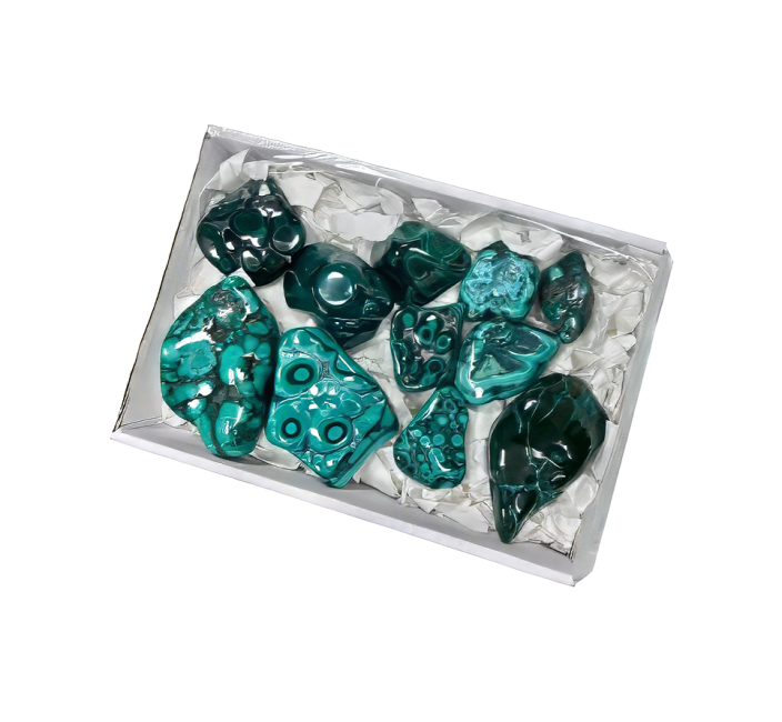 incienso en Pack de Malaquita AA Pulida en un Lado 10-14 Piezas 1700-1900 g