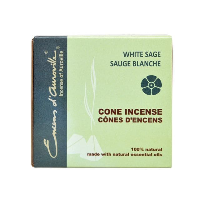 incienso en Incienso de salvia blanca de Auroville 5x10 conos