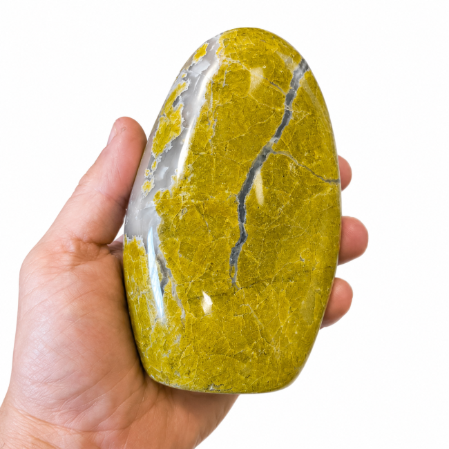 Bloque de ópalo verde pulido, 0,870 kg