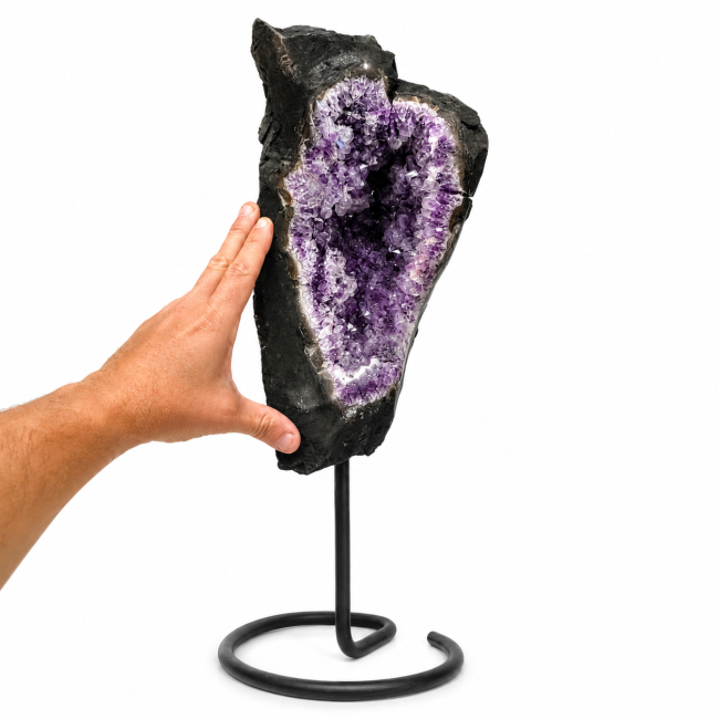 incienso en Geoda de amatista brasileña A sobre una base, 8,9 kg|es