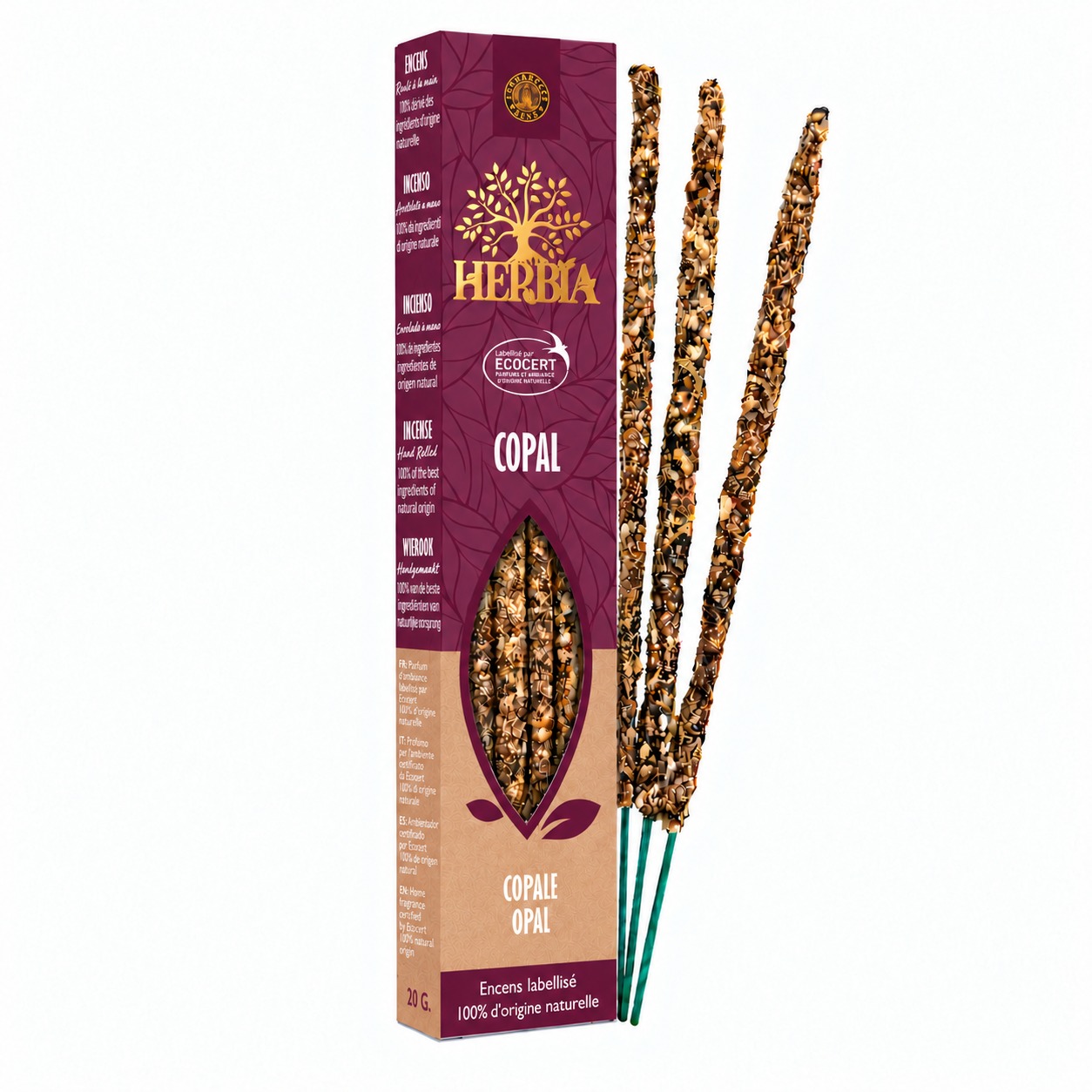 incienso en Incienso Smudge Ecocert Herbia Copal 20g