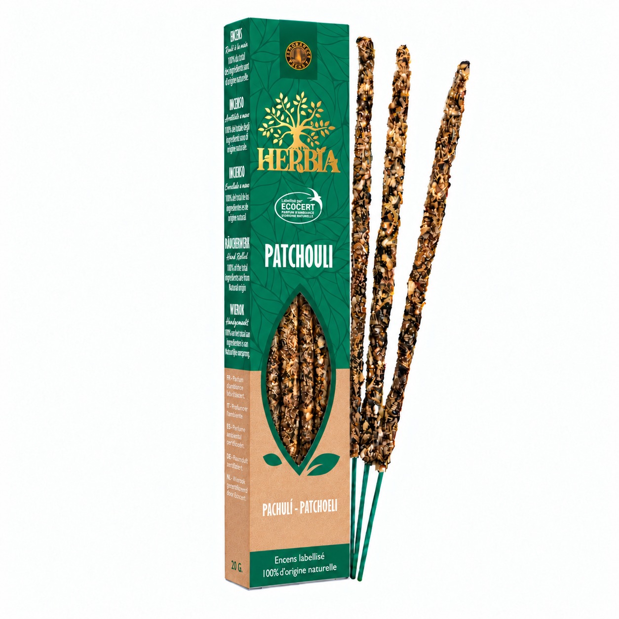 incienso en Incienso Smudge Ecocert Herbia Patchouli 20g