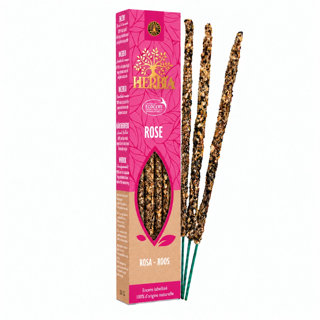 incienso en Incienso Smudge Ecocert Herbia Rosa 20g