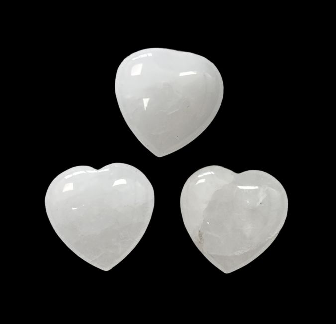 Corazón de cristal de roca 30mm x 3