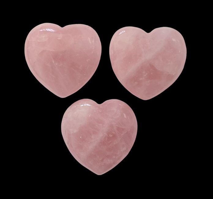 AA Cuarzo Rosa Corazón 40mm x 3