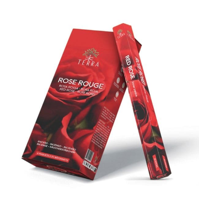 incienso en Incienso Terra  Rosa roja hexa sin carbón