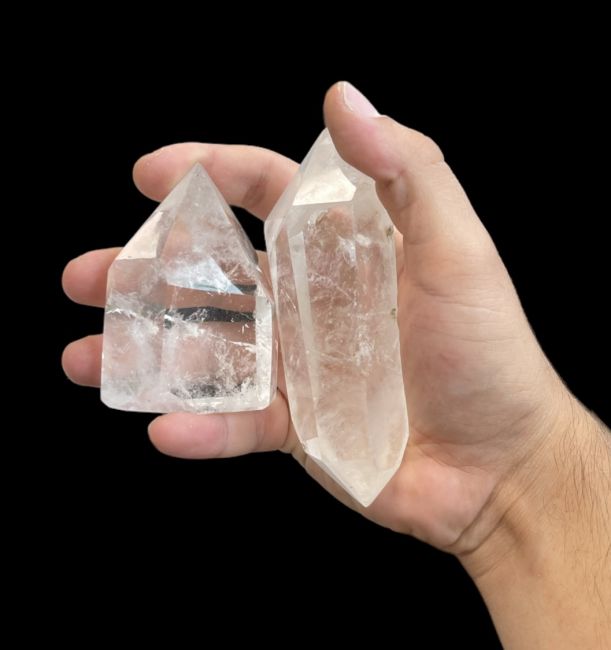 Prismas de cristal de roca de Madagascar - 9 piezas 1.392k