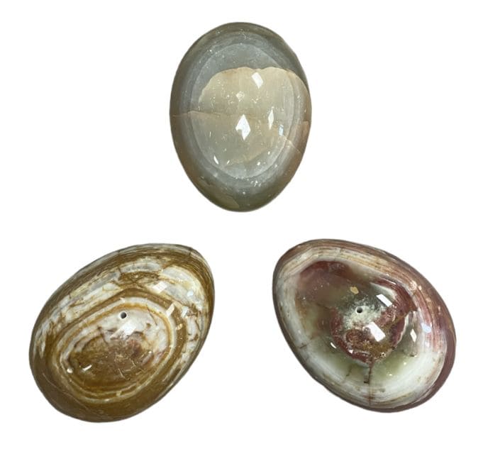 incienso en Porta incienso con forma de huevo de piedra onix 6.5x4.5cm|es