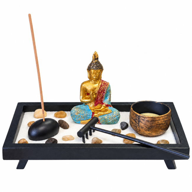 incienso en Jardín Zen con Buda, Incienso y Vela 20,5 cm