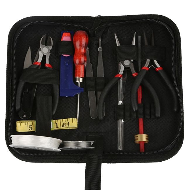 Kit de 16 herramientas de bisutería con cuentas.