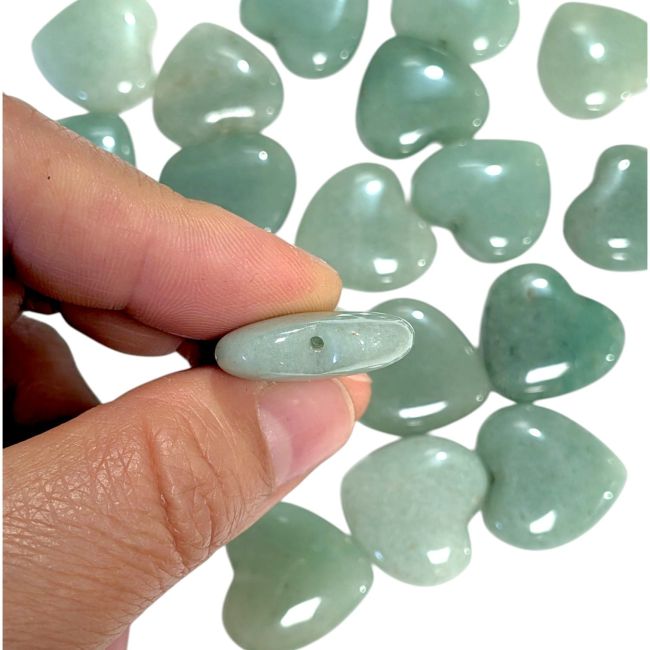 incienso en Juego de 20 corazones perforados de aventurina verde – 20 mm