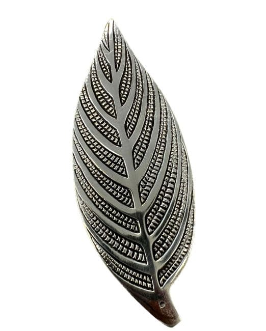 Porta incienso de metal blanco Hoja🍃 16x6cm