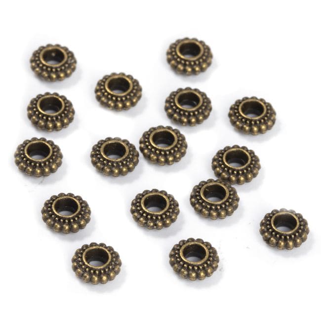 Charm Beads Espaciador Rondelle Color Bronce 7mm x 100