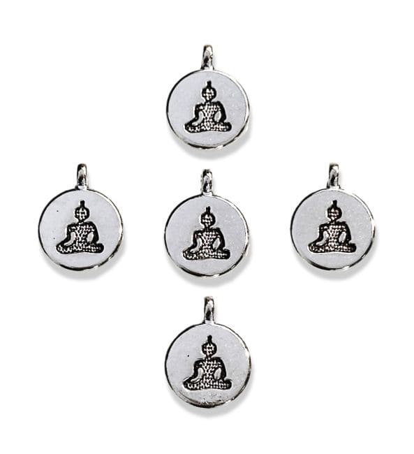 Cuentas espaciadoras de Buda de plata 15 mm x 30