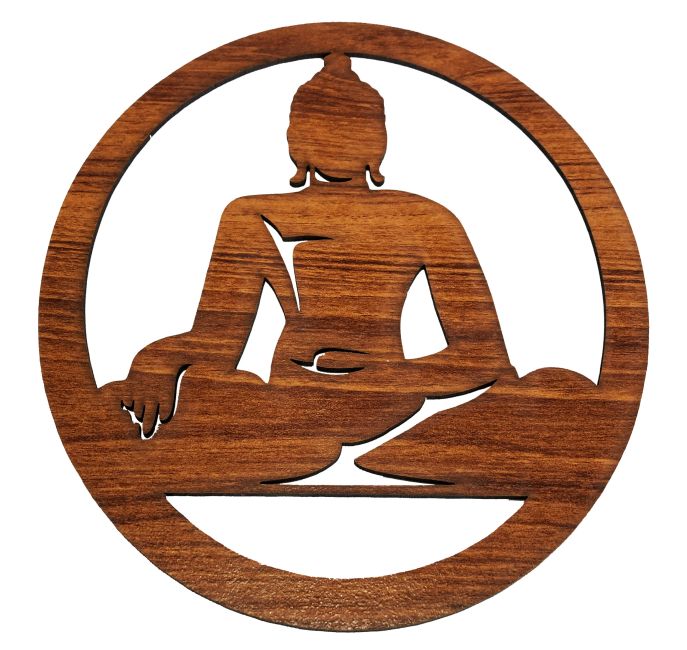 Cartel de madera de Buda