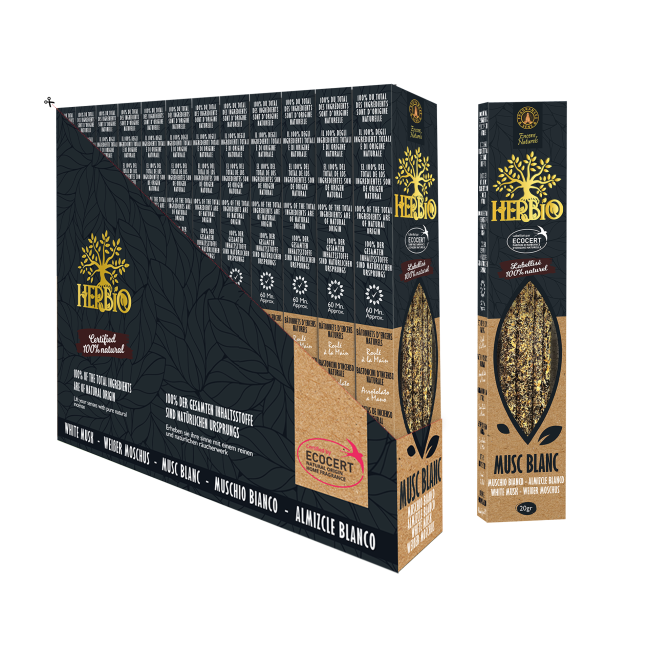 incienso en Incienso Difuminado Ecocert Herbio Almizcle Blanco 20g|es