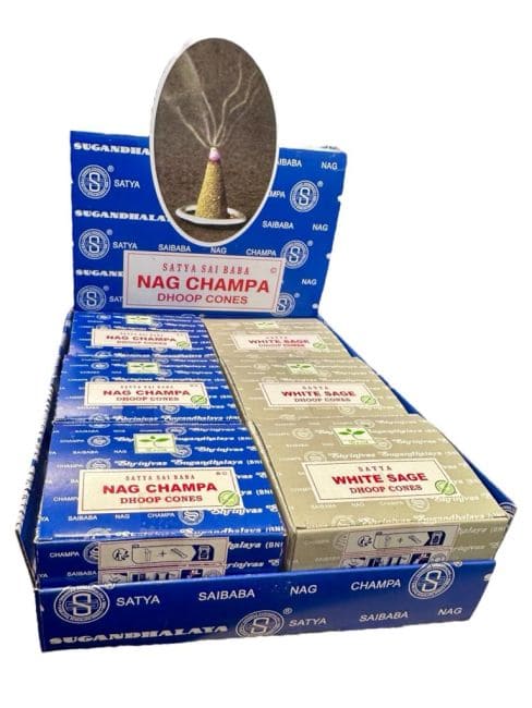 Conos de Incienso Satya Nag Champa y Salvia Blanca