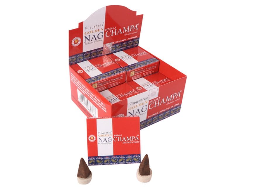 Conos de incienso Vijayshree Golden Nag Champa