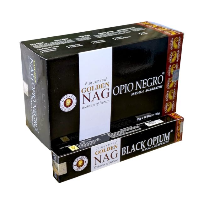 Incienso de opio negro Vijayshree Golden Nag 15 g