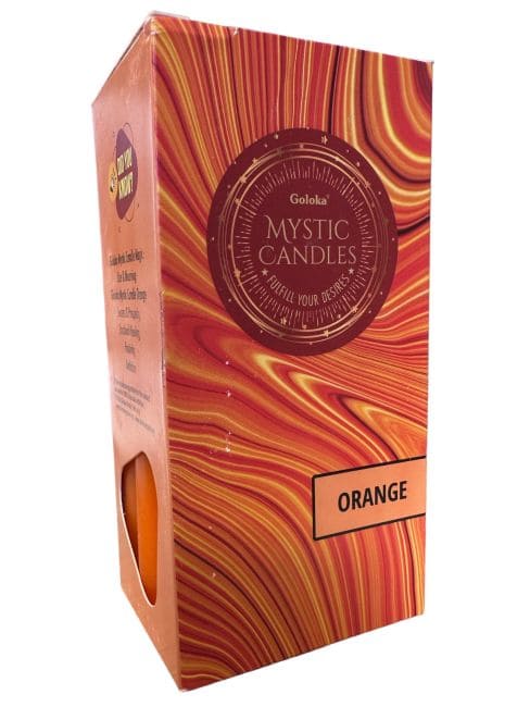 Velas Goloka Teñidas Masa Naranja 13cm 20uds