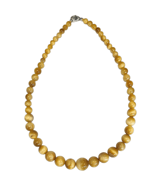 Collar de ojo de tigre dorado Cuentas colgantes 6-14 mm 45 cm