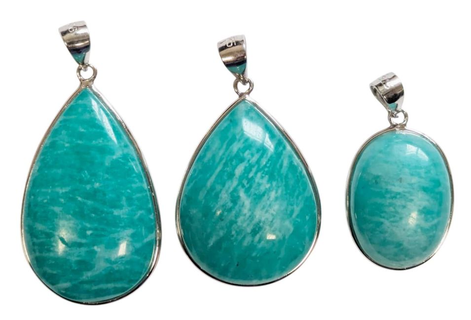 Colgante de Plata 925 Amazonita AA+ 3 piezas 15,21g