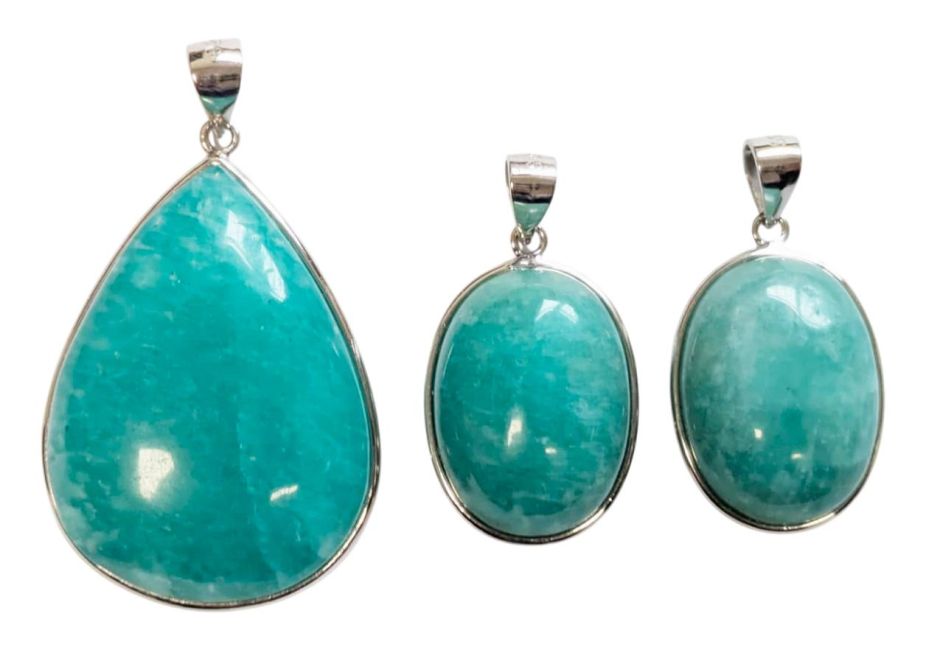 Colgante de Plata 925 Amazonita AA+ 3 piezas 15,62g