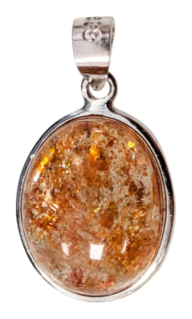 incienso en Colgante de plata 925 con piedra solar AAA de 1,34 g
