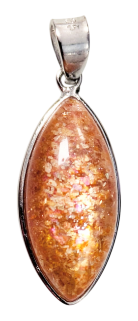 incienso en Colgante de plata 925 con piedra solar AAA de 1,46 g