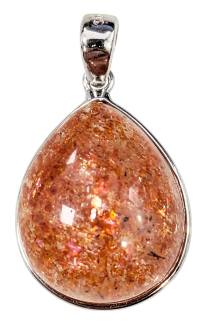 incienso en Colgante de plata 925 con piedra solar AAA de 2,34 g