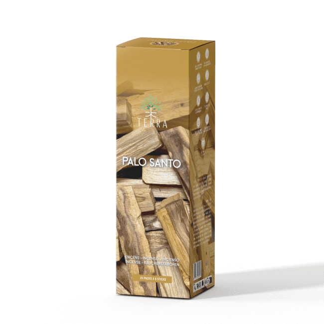 Incienso TERRA Palo Santo 8 Bts sin carbón 12grs