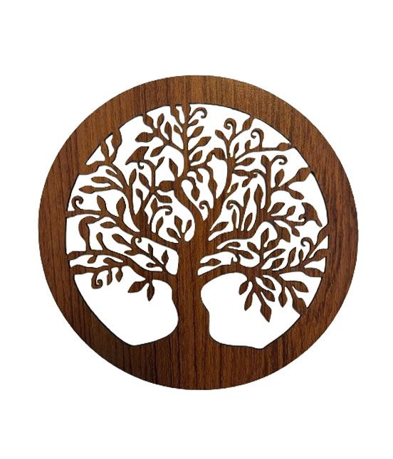 Letrero magnético de madera con el Árbol de la Vida en Flor (18 cm) para HMD999