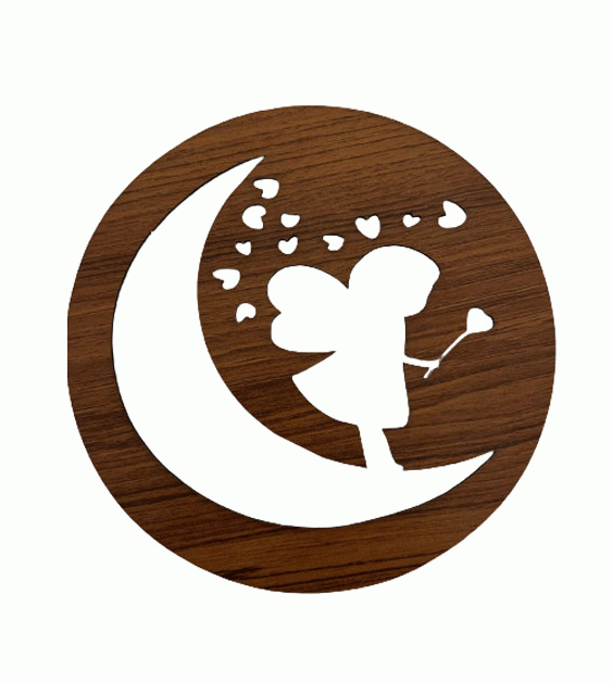 Panel magnético de madera con forma de ángel y luna de 18 cm para HMD999